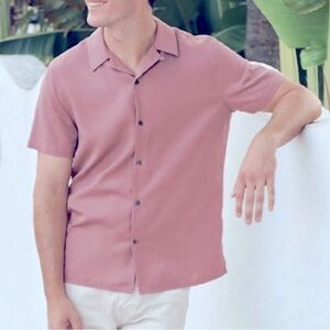 Cafe Havana Mens100% Silk
Shirt Short Sleeve Shirt Size M